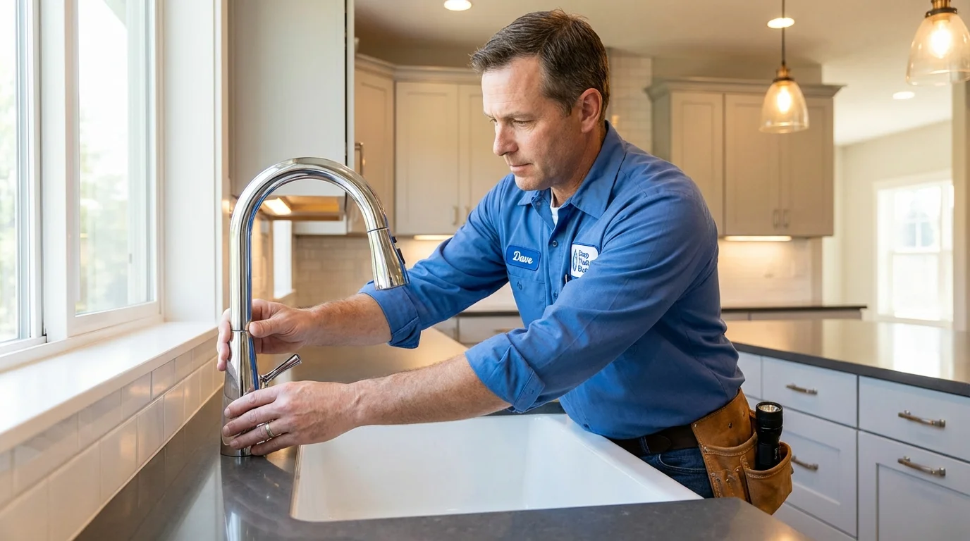 Kitchen faucet installation by Johns Plumbing LLC in Brady