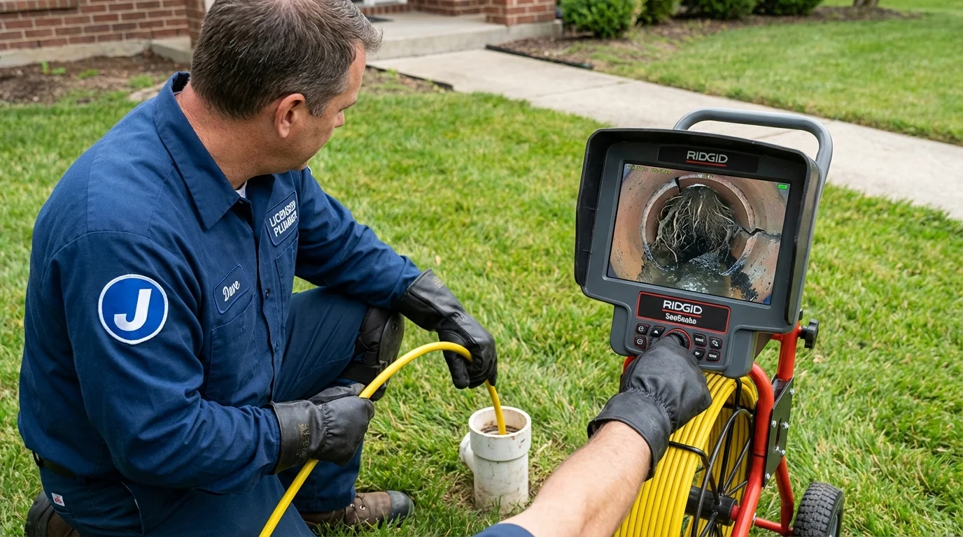 Sewer camera inspection being performed by Johns Plumbing LLC in Brady